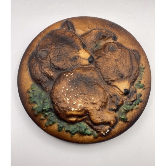 Tannereye Leathered Covered Box Bears on Lid Used - Picture 11 of 15